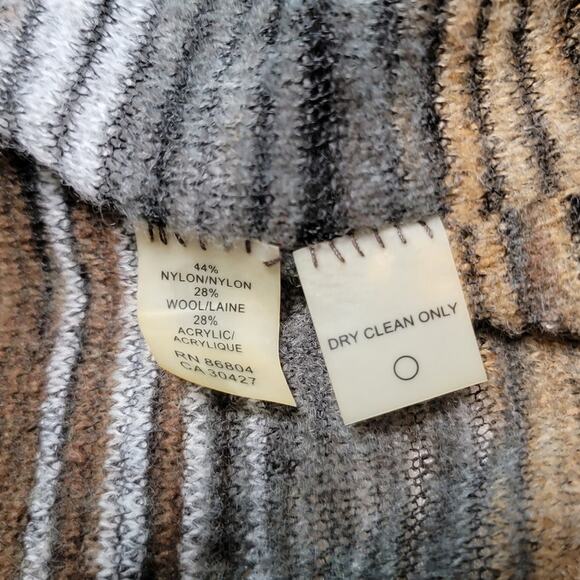 Magaschoni Wool Blend Cardigan Sweater Striped Southwestern Boho Open Front - Picture 6 of 8
